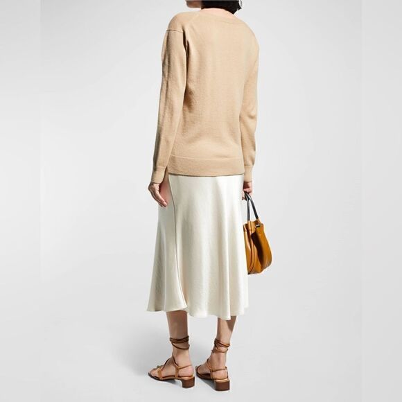 VINCE NWT Cashmere Weekend V-Neck Sweater Camel Tan Pullover Size XL - Picture 3 of 13